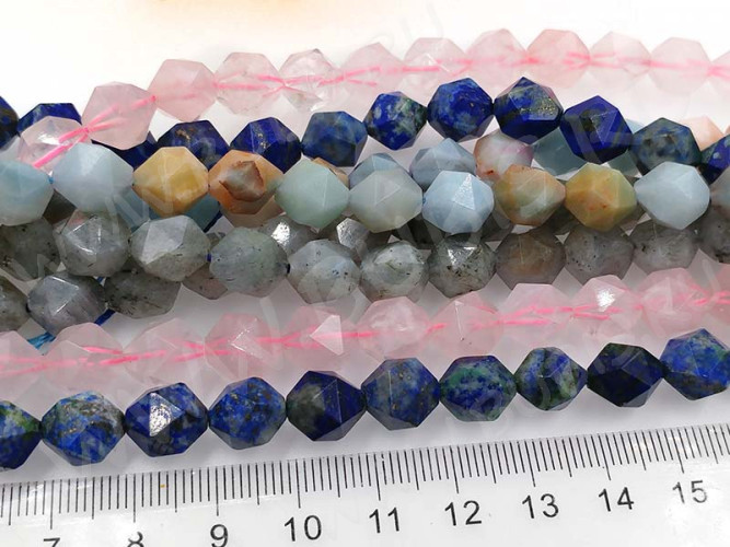 Бусина каменная Многогранник 06 10*9*9мм Лабрадорит светлый натуральный (камни)