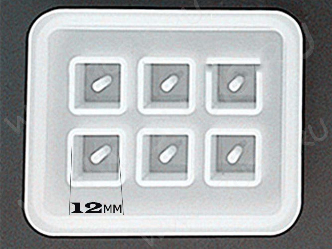 Молд 041 для эпоксидной смолы Бусина Куб 12мм (силикон)