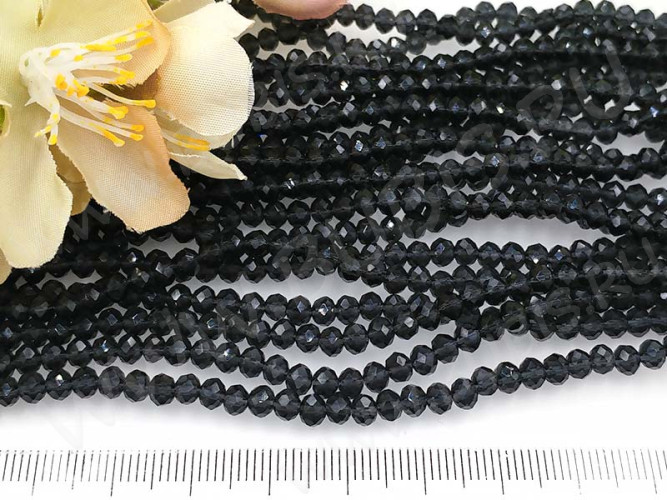 (СКИДКИ!!!) Бусина кристалл гранёный абакус 4,3*4*3,5мм т.серый прозрачный (имитация Сваровски) (100шт.)