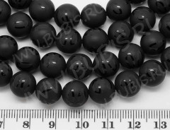 Бусина Шамбала 20 Шарик 10мм Агат чёрный матовый с узором Овалы (камни)