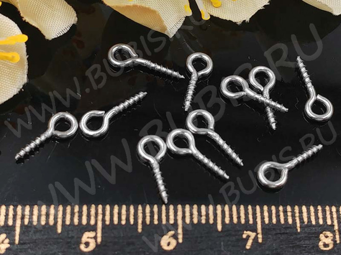 Штифт винтовой 09 10*4*1,2мм цвет платины (Хирургическая сталь) (10шт)