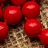 Купить (ОПТ) Бусина округлая 12мм Коралл красный пресс. (камни) (НИТЬ) с доставкой по России