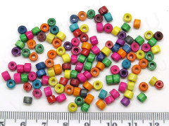 Бусина Ронделька деревянная 01 4*4*3мм яркий микс (дерево) (100шт.)