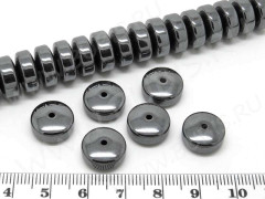 Бусина каменная Рондель 02 12*12*6мм Гематит (камни)