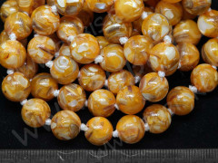 Бусина округлая Мозаика 06 с перламутром 10мм т.оранжевая (камни)