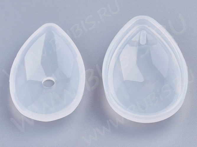 Молд 110 для эпоксидной смолы Кулон подвеска Капля 3D гранённая 37*22*12мм (силикон)