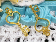 Подвеска Рамка 36 Ключик с сердечком 40*18,5*2,8мм золотистый (литьё)