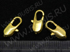 Замочек карабин №047 из латуни 14*6,5*3,5мм золотистый (Brass)