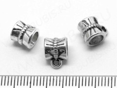 Бусина с петлёй 025 Бейл 9,5*7*7мм античное серебро (литьё)