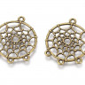 Купить 306 Коннектор на 3 нити Ловец снов 34*29*1,8мм античная бронза (литьё) с доставкой по России