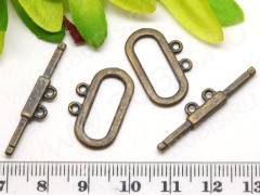 009 Тоггл Овальный прямоугольник на 2 нити 22*14мм и 32*6мм античная бронза (литьё)