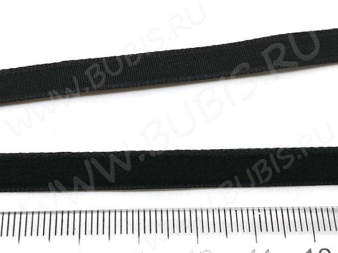Бархатный шнур 03 плоский для чокеров 3*0,7мм чёрный (вельвет) (1м)
