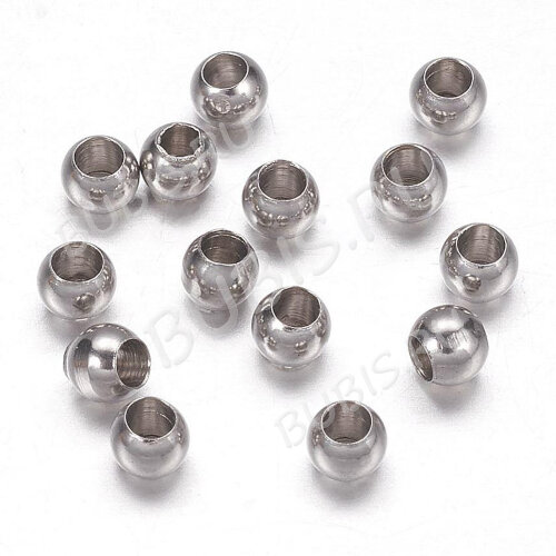 Бусина 218 Рондель 3*2,5мм цвет платины (Хирургическая сталь) (10шт)