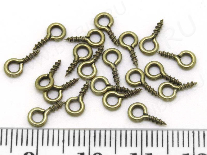Штифт винтовой 07 толстый 10*4*1,1мм античная бронза (Iron) (100шт)