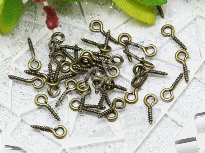 Штифт винтовой 07 толстый 10*4*1,1мм античная бронза (Iron) (100шт)