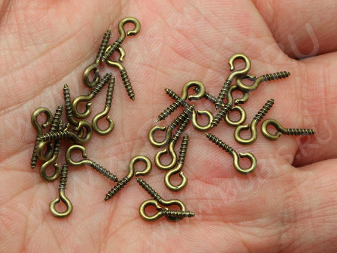 Штифт винтовой 07 толстый 10*4*1,1мм античная бронза (Iron) (100шт)
