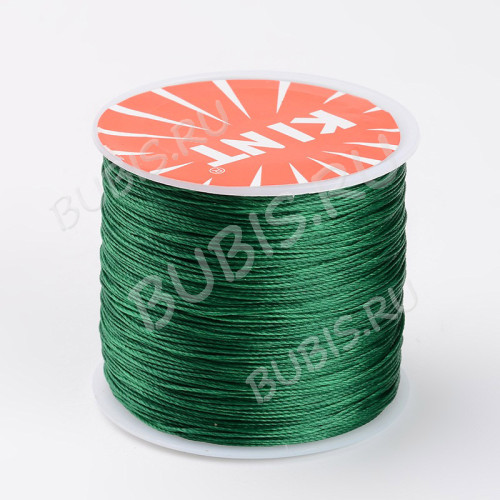 (ОПТ) Вощёный полиэстеровый шнур нить 0,45мм зелёный (160м)