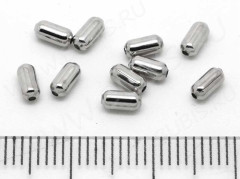 Бусина металлическая Бочонок 4,8*2,4мм цвет платины (Iron) (50шт.)