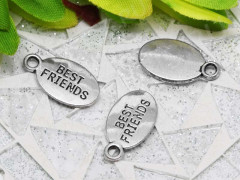 Подвеска Жетон 10 Овал BEST FRIENDS 18,5*10*1,5мм античное серебро (литьё)
