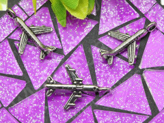 Подвеска Самолёт 01 3D 22,5*15*5,5мм античное серебро (литьё)