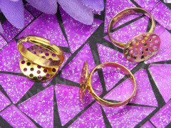 Основа (заготовка) для кольца 118 15мм с ситечком 13,5мм золотистая (Brass)