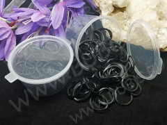 (РАСПРОДАЖА!!!) Набор для плетения браслетов 74 Loom Bands резиночки чёрные в контейнере (Loom Bands) (ок.100 резинок)