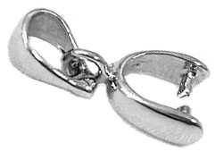 Держатель кулона 012 гладкий с пробой 18KGP 13*5*2,5мм цвет платины (Brass)