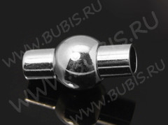 Магнитный замочек №39 для вклеивания 3,5мм 16*9мм серебристый (Brass)