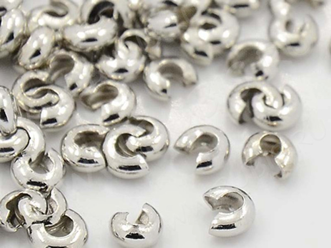 Обжимная бусина 11 разъёмная покрывная 6,5*5,5*3,5мм цвет платины (Iron)(10шт.)