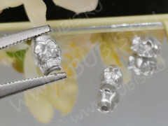 Бусина 170 Череп 03 3D 9*6,5*6,3мм серебристая (литьё)