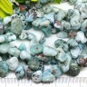 Купить (ОПТ) Бусина каменная Бесформенная 15 8-20*5-8мм Ларимар натуральный (камни LUX) (НИТЬ 20см) с доставкой по России