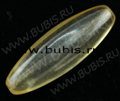 Бусина Рис огромный гранёный 37*11*10мм св.золотистый с АВ прозрачный (стекло)