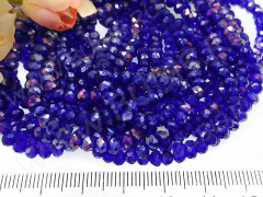 Бусина кристалл гранёный Абакус 4,3*4*3,5мм т.синий с АВ прозрачный (имитация Сваровски) (20шт.)