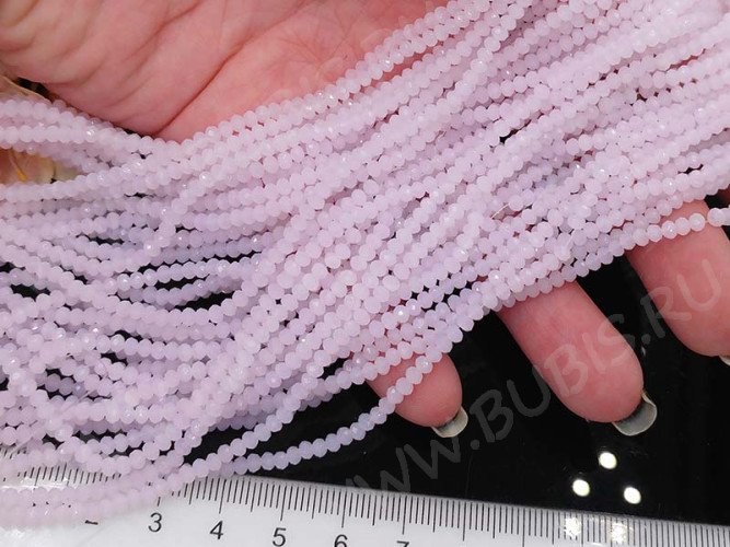 (СКИДКИ!!!) Бусина кристалл гранёный абакус 3*3*2мм "кошачий глаз" св.розовый полупрозрачный (имитация Сваровски) (НИТЬ)