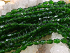 Бусина Капля гранёная 6*4*4мм т.зелёная прозрачная (имитация Сваровски) (10шт.)