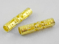 (СКИДКИ!!!) Трубочка металлическая 24 ажурная 13*3мм золотистая (Iron) (10шт)