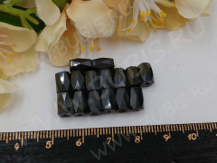 (СКИДКИ!!!) Бусина каменная Бочонок 21 граненый 8*5,5*5,5мм магнитный Гематит (камни) (10шт.)