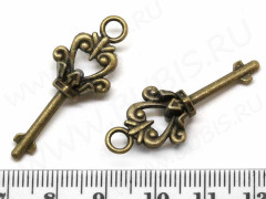 Подвеска Ключик 39 3D 36,5*14*8мм античная бронза (литьё)