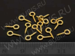 Штифт винтовой 05 толстый 8*4*1,1мм золотистый (Iron) (10шт.)