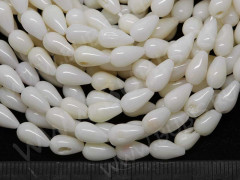 (ОПТ) Бусина каменная Капля 11 8-9*5*5мм Коралл белый натуральный (камни) (НИТЬ)