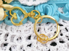 Карабин для брелка 28 с сердечком 75мм золотистый (сплав)