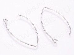 Швензы-крючки №097 петли большие 40*21*0,7мм цвет платины (Хирургическая сталь) (1 пара)