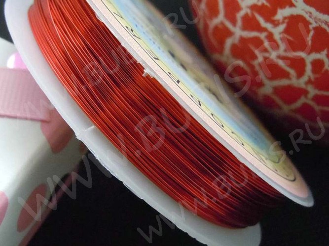 Проволока медная 08 толщина 0,8мм красная (Copper) (3м)