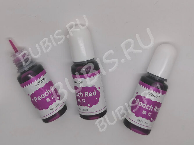 Краситель 01 Колер для смолы прозрачный Красный персиковый Peach Red (Transparent Colorant)(10мл)