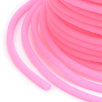 Полиуретановый шнур 13 3мм ПОЛЫЙ розовый матовый (1м)
