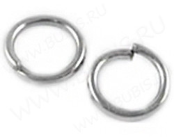 Колечки обычные 8*0,9мм цвет платины никель (Iron) (100шт.)