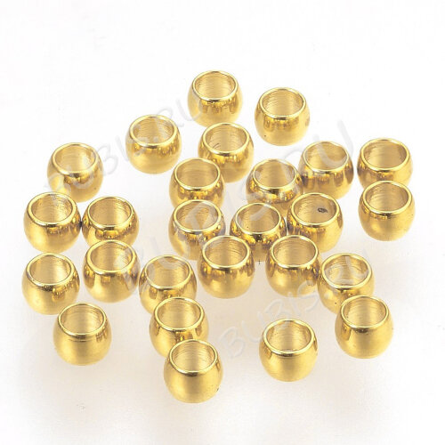 Зажимные бусины 09-G рондели округлые 3*2,2мм Real Gold Plated 24K золотистый (Хирургическая сталь) (20шт)