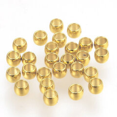 Зажимные бусины 09-G рондели округлые 3*2,2мм Real Gold Plated 24K золотистый (Хирургическая сталь) (20шт)