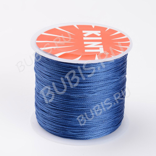 (ОПТ) Вощёный полиэстеровый шнур нить 0,45мм синий (160м)