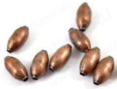Рис металлический ребристый 6*3мм античная медь (Iron) (10шт.)